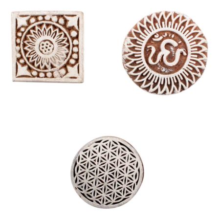 Set of 3 Piece New Mix Wooden Printing Block